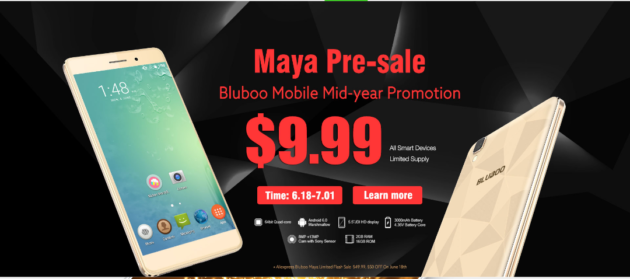 Bluboo ci riprova: Bluboo Maya e altri device di nuovo a 9.99$