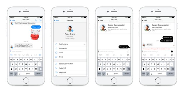 Facebook testa le conversazioni segrete su Messenger