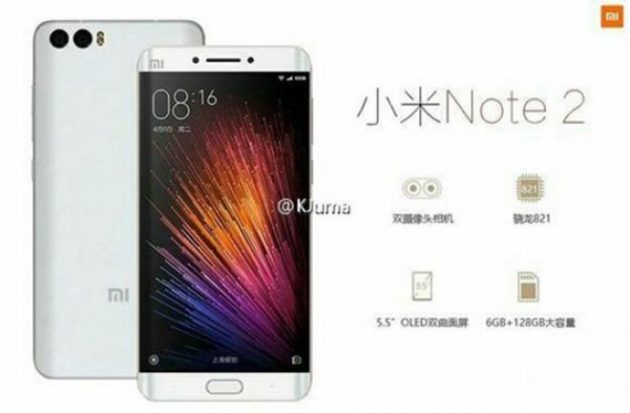 Xiaomi Mi Note 2: conferme sulle specifiche tecniche