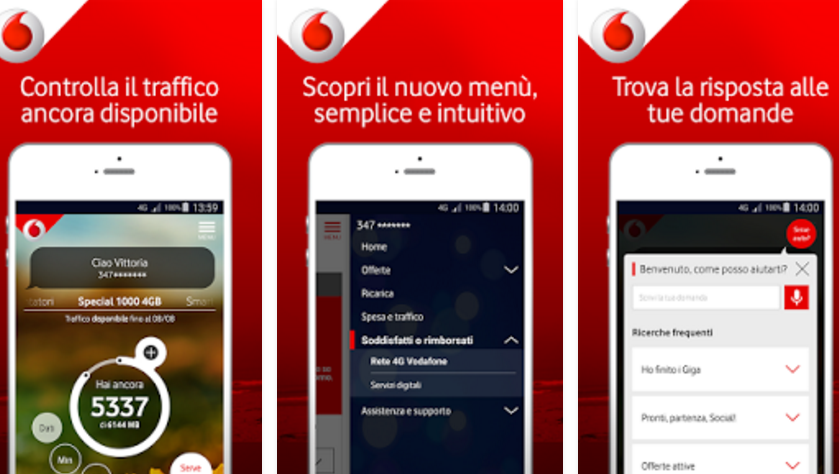 My Vodafone nuovo aggiornamento per Android e iOS