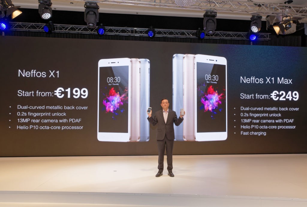 Jeffrey Chao Announcing the Prices of the Neffos X1 and X1 Max
