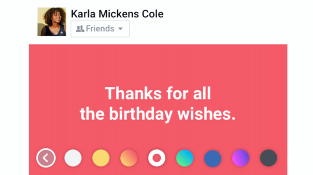 Facebook: adesso potrete colorare gli aggiornamenti di stato