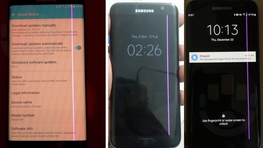 Galaxy S7 Edge allarme rosa per il display