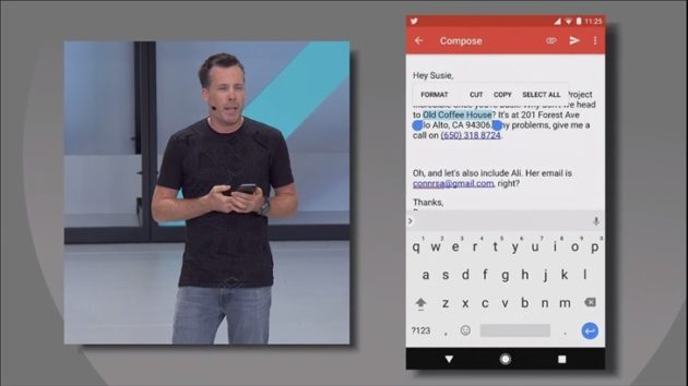 Android O: grazie allo Smart Text Selection si potranno evidenziare subito le parole giuste con un doppio tap [Google I/O]