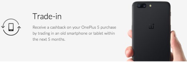 OnePlus Trade-in Program: sconto su One Plus 5 se rottami il tuo smartphone o tablet