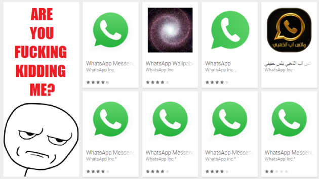 Ma quanti ca...ssspita di WhatsApp ci sono sul Play Store?