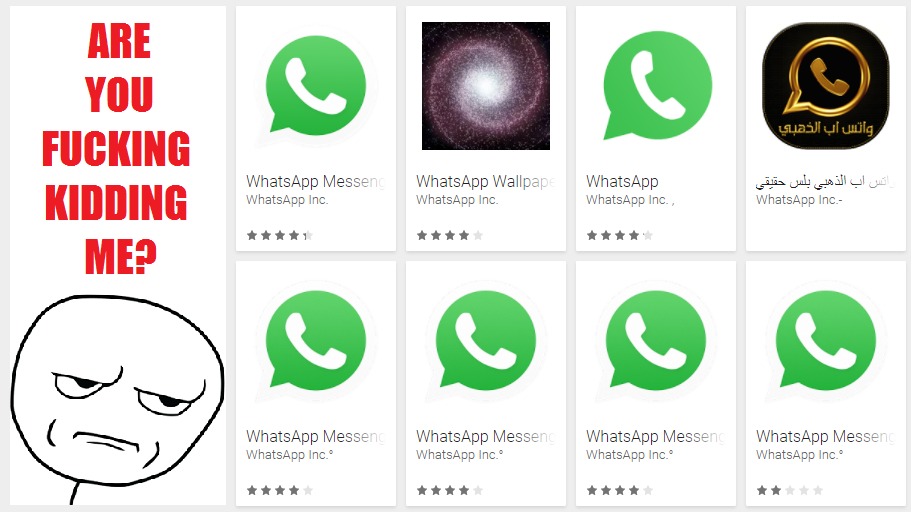 Ma quanti ca...ssspita di WhatsApp ci sono sul Play Store