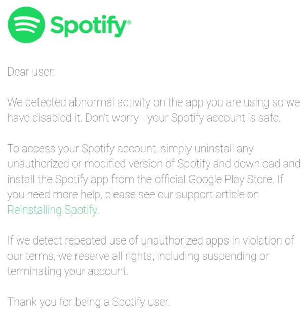 Spotify pirateria