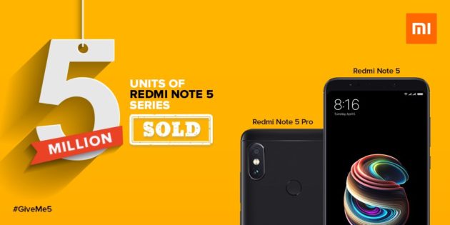 Xiaomi RedMi Note 5 e RedMi Note 5 Pro raggiungono 5 milioni di unità vendute