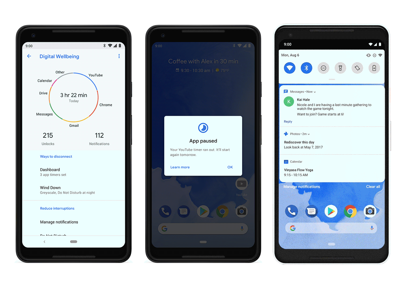 android 9 pie triptych