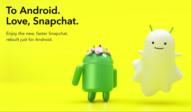 Snapchat lancia l'app per Android completamente ricostruita