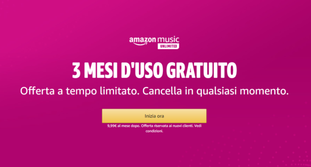 Amazon Music Unlimited: 3 mesi gratuiti con accesso a 50 milioni di brani e migliaia di playlist, anche offline
