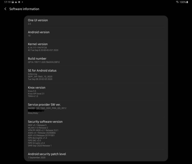 samsung galaxy tab s6 one ui 2.5