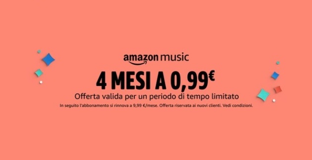 Ultimi Giorni per 4 mesi di Amazon Music Unlimited a soli 0.99 €