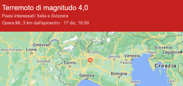 Terremoto a Milano, Google lo ha rilevato grazie agli smartphone Android