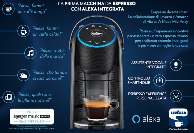 Alexa fammi il caffé: Arriva la macchinetta Lavazza con Alexa 